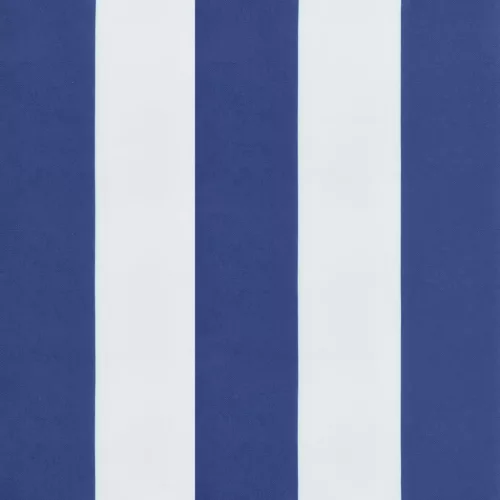 Kék és fehér csíkos szövet kerti padpárna 150 x 50 x 7 cm