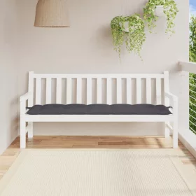   Antracitszürke oxford szövet kerti padpárna 180 x 50 x 7 cm