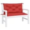 2 db piros oxford szövet kerti padpárna 100 x 50 x 7 cm