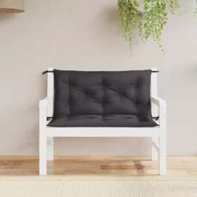 2 db fekete oxford szövet kerti padpárna 100 x 50 x 7 cm