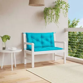 2 db türkizkék szövet kerti padpárna 100 x 50 x 7 cm