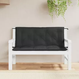 2 db fekete oxford szövet kerti padpárna 120 x 50 x 7 cm