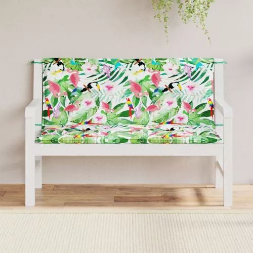 2 db többszínű szövet kerti padpárna 120 x 50 x 7 cm