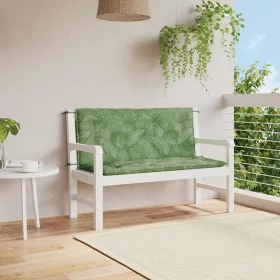2 db levélmintás szövet kerti padpárna 120 x 50 x 7 cm