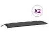 2 db antracit oxford szövet kerti padpárna 150 x 50 x 7 cm