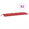2 db piros oxford szövet kerti padpárna 150 x 50 x 7 cm