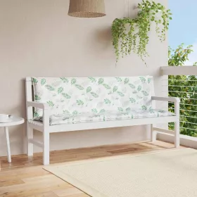 2 db levélmintás szövet kerti padpárna 150 x 50 x 7 cm