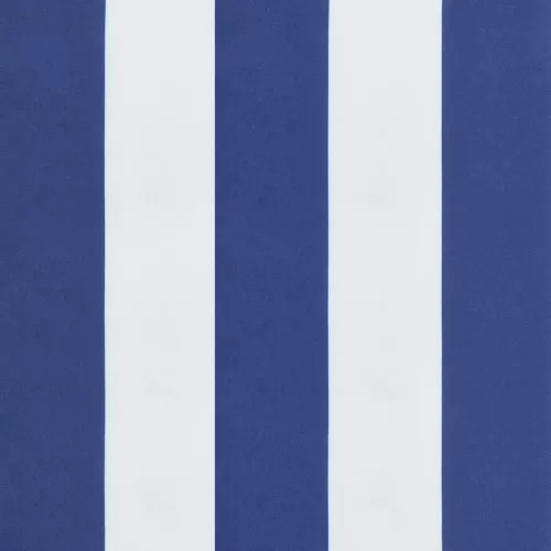 2 db kék és fehér csíkos szövet kerti padpárna 200 x 50 x 7 cm