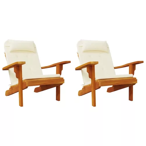 2 db krémszínű oxford-szövet Adirondack-székpárna