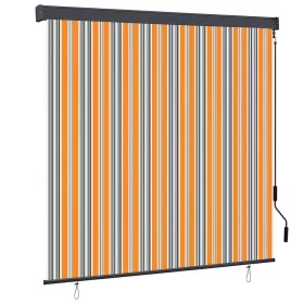   Kültéri Rolós Árnyék Csíkos Sárga és kék 180 x 250 cm szövet