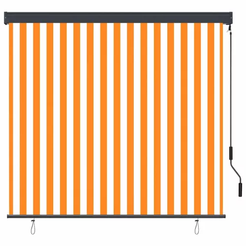 Kültéri Rolós Árnyék narancssárga és fehér 180 x 250 cm szövet