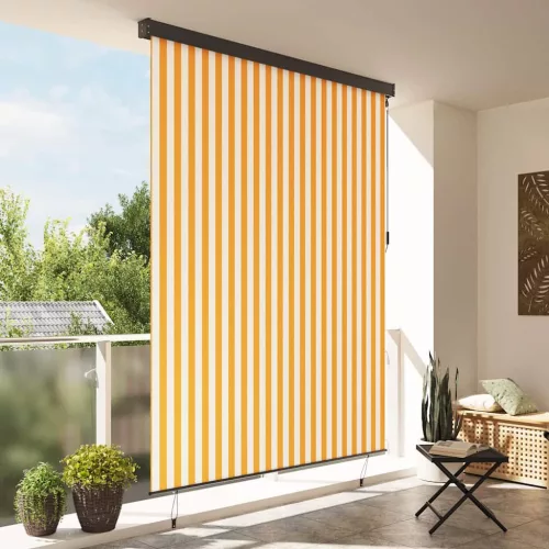Kültéri Rolós Árnyék narancssárga és fehér 200 x 250 cm szövet
