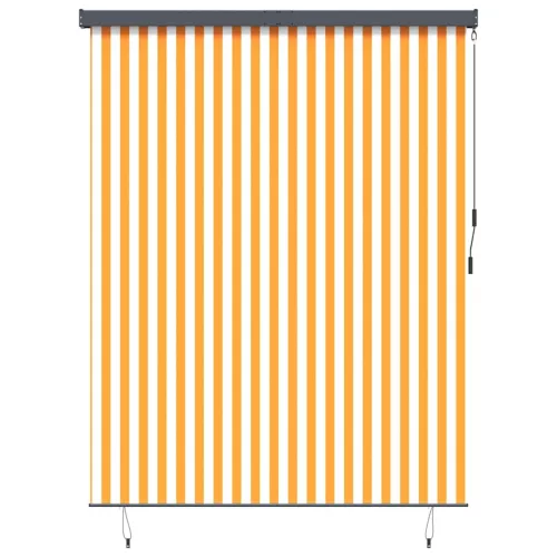 Kültéri Rolós Árnyék narancssárga és fehér 220 x 250 cm szövet