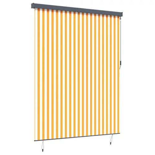Kültéri Rolós Árnyék narancssárga és fehér 220 x 250 cm szövet