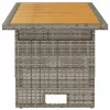 Szürke tömör akácfa és polirattan kerti asztal 100x50x43/63 cm