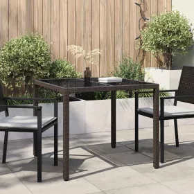 Kerti Étkezőasztal Barna 90 x 90 x 75 cm Poli rattan