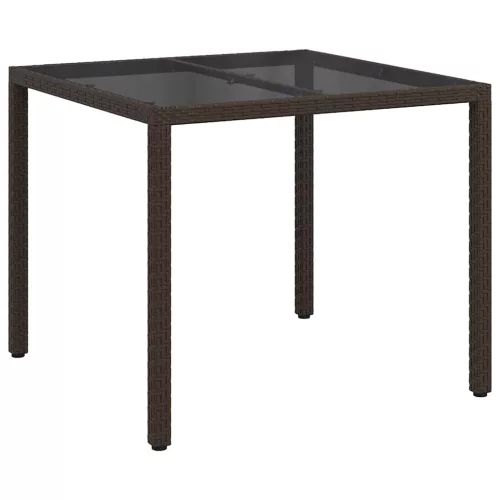 Kerti Étkezőasztal Barna 90 x 90 x 75 cm Poli rattan