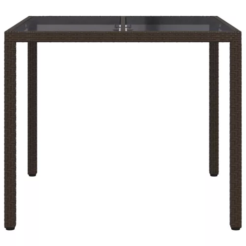 Kerti Étkezőasztal Barna 90 x 90 x 75 cm Poli rattan