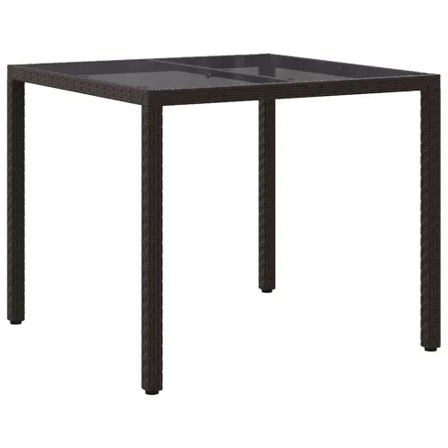 Kerti Étkezőasztal Barna 90 x 90 x 75 cm Poli rattan