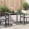 Kerti Étkezőasztal Szürke 90 x 90 x 75 cm Poli rattan