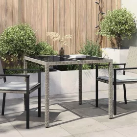 Kerti Étkezőasztal Szürke 90 x 90 x 75 cm Poli rattan
