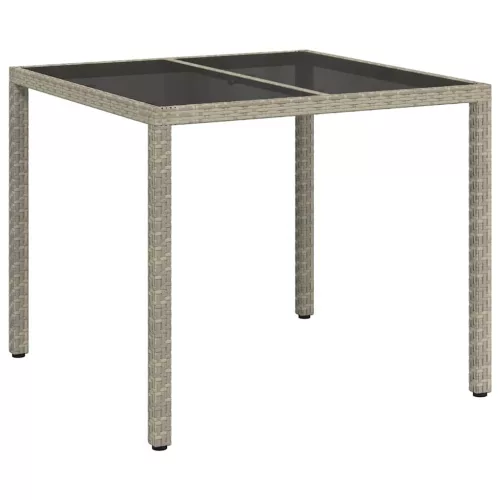 Kerti Étkezőasztal Szürke 90 x 90 x 75 cm Poli rattan