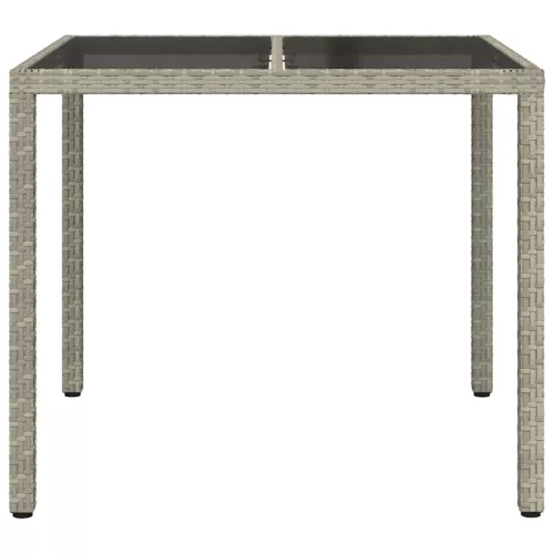 Kerti Étkezőasztal Szürke 90 x 90 x 75 cm Poli rattan