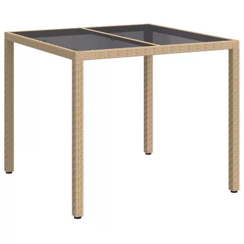 Kerti Étkezőasztal Bézs 90 x 90 x 75 cm Poli rattan