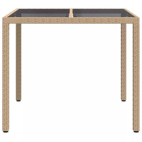 Kerti Étkezőasztal Bézs 90 x 90 x 75 cm Poli rattan