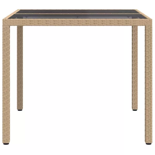 Kerti Étkezőasztal Bézs 90 x 90 x 75 cm Poli rattan