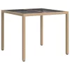 Kerti Étkezőasztal Bézs 90 x 90 x 75 cm Poli rattan