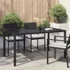 Kerti Étkezőasztal Fekete 150 x 90 x 75 cm Poli rattan