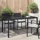 Kerti Étkezőasztal Fekete 150 x 90 x 75 cm Poli rattan