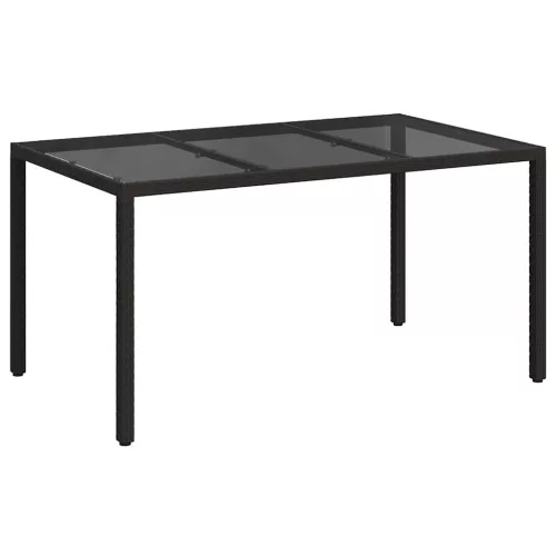 Kerti Étkezőasztal Fekete 150 x 90 x 75 cm Poli rattan