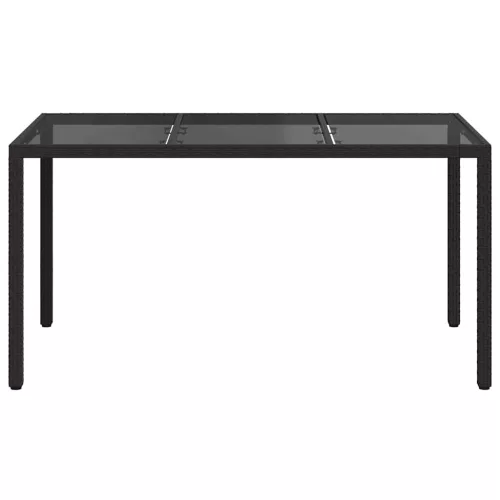 Kerti Étkezőasztal Fekete 150 x 90 x 75 cm Poli rattan