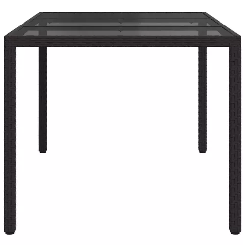 Kerti Étkezőasztal Fekete 150 x 90 x 75 cm Poli rattan