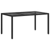 Kerti Étkezőasztal Fekete 150 x 90 x 75 cm Poli rattan