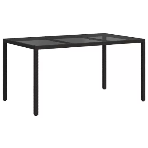 Kerti Étkezőasztal Fekete 150 x 90 x 75 cm Poli rattan