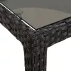 Kerti Étkezőasztal Fekete 150 x 90 x 75 cm Poli rattan