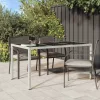 Kerti Étkezőasztal Fehér 150 x 90 x 75 cm Poli rattan