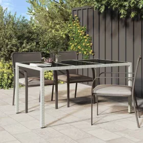 Kerti Étkezőasztal Fehér 150 x 90 x 75 cm Poli rattan