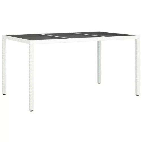 Kerti Étkezőasztal Fehér 150 x 90 x 75 cm Poli rattan