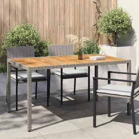 Kerti Étkezőasztal Szürke 150 x 90 x 75 cm Poli rattan