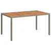 Kerti Étkezőasztal Szürke 150 x 90 x 75 cm Poli rattan