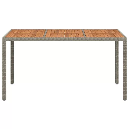 Kerti Étkezőasztal Szürke 150 x 90 x 75 cm Poli rattan