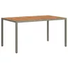 Kerti Étkezőasztal Szürke 150 x 90 x 75 cm Poli rattan