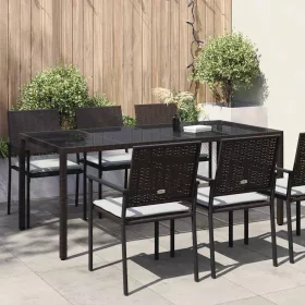 Kerti Étkezőasztal Barna 190 x 90 x 75 cm Poli rattan