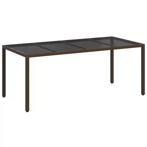 Kerti Étkezőasztal Barna 190 x 90 x 75 cm Poli rattan