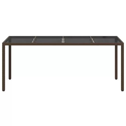 Kerti Étkezőasztal Barna 190 x 90 x 75 cm Poli rattan