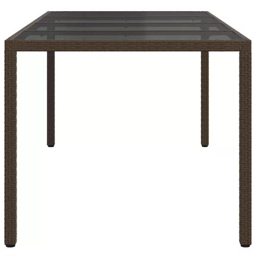 Kerti Étkezőasztal Barna 190 x 90 x 75 cm Poli rattan